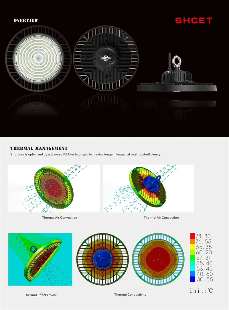 100W 150W 200W UFO LED High Bay Light IP65 Waterproof Hook Mount Shop Lights Garage Factory Warehouse Lamp