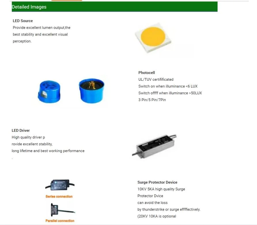 400W Mh HID HPS Replacement 200watts Parking Lot Fixtures LED Street Light