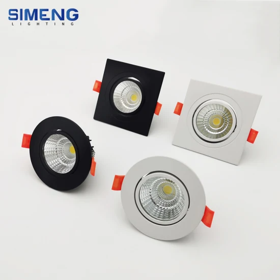 55mm 컷 아웃 스마트 욕실 침실 광장 라운드 LED 실내 상업용 조명 패널 최근 통 천장 최근 COB 스포트라이트 스포트 다운 라이트